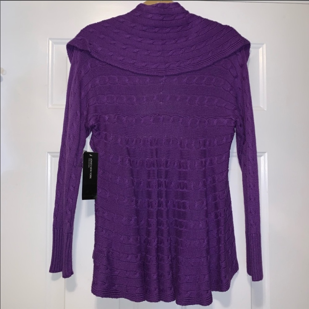 NWT Jones New York Purple Cardigan Sweater - Picture 3 of 4